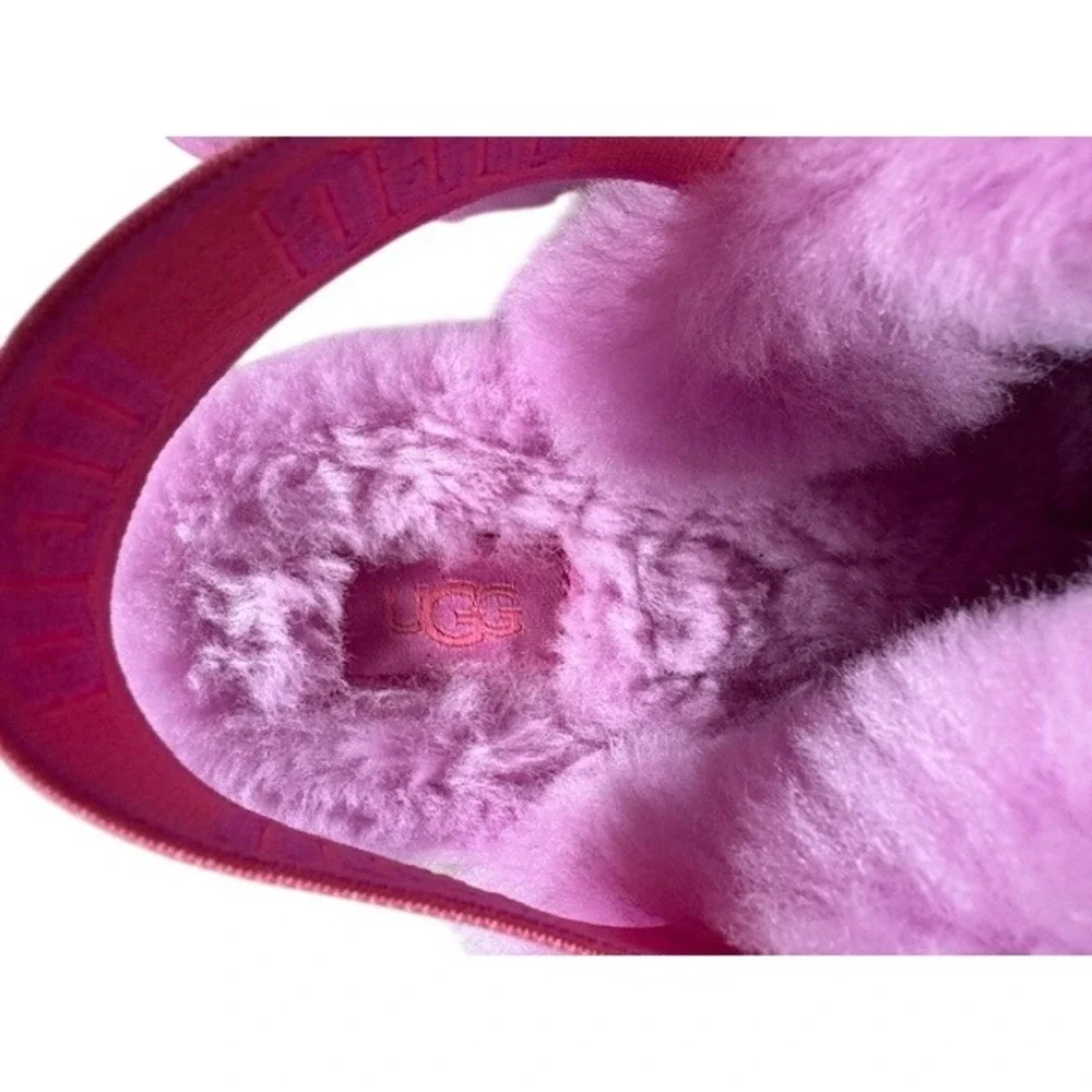 UGG Kids Pink Sequin Fur Lined Slingback Slippers -‎ size 4 or 5?